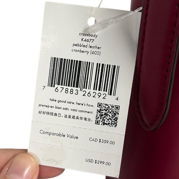 NWT Kate Spade Cranberry Pebbled Leather Aster Adjustable Shoulder Bag - Picture 4 of 8